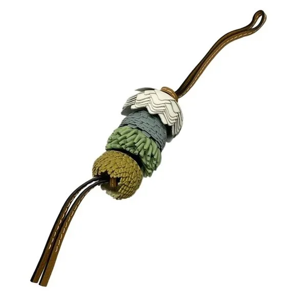 Auth LOEWE Flower Charms - Yellow Light Green Multi Classic Calf Bag Charm